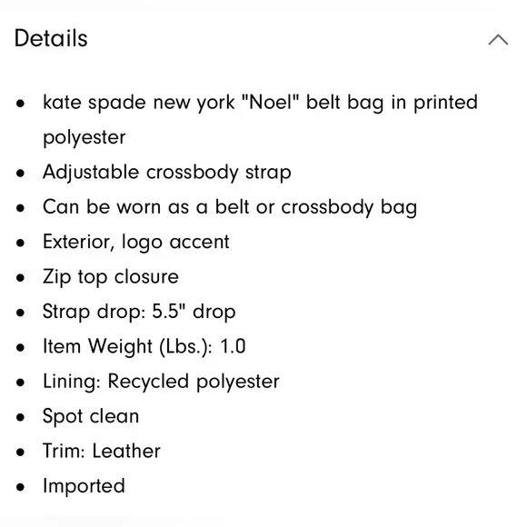 kate spade NWT! $228 MSRP Noel Jacquard Printed Belt Bag